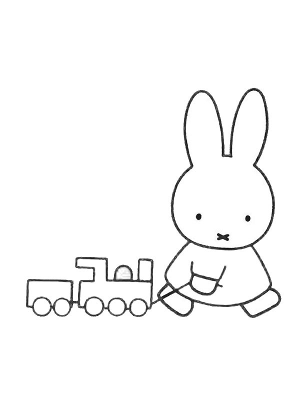 Miffy húzza a játékvonatot Kifestő